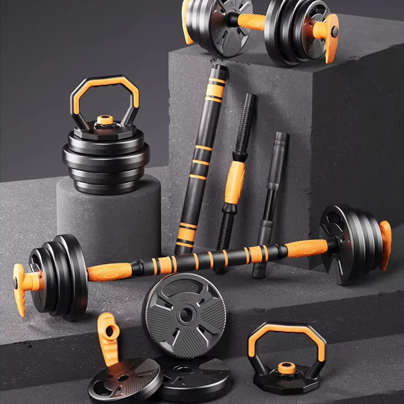 XD Custom logo 3-in-1 free weights bodybuilding dumbbell barbell kettlebell set 10-40kg adjustable dumbbell sets