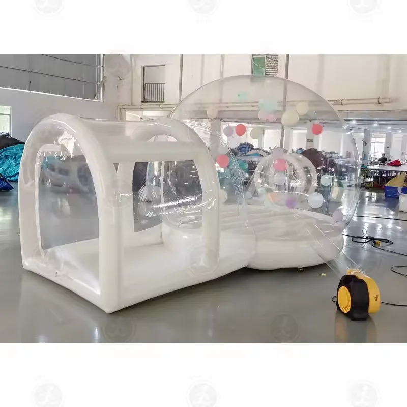 Outdoor Inflatable Igloo Dome Tent Transparent PVC Inflatable bubble bounce house with base
