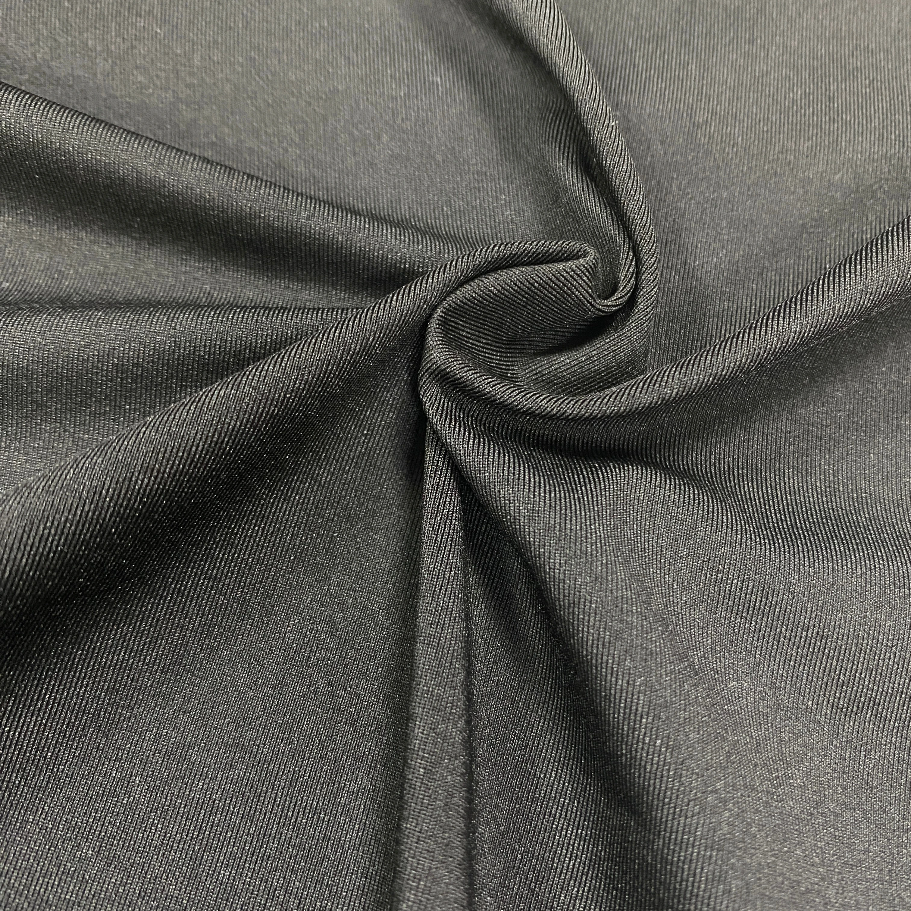 Молочный шелк 35D черная пряжа 85% полиэфирного волокна 15% спандекс трикотажная эластичная ткань