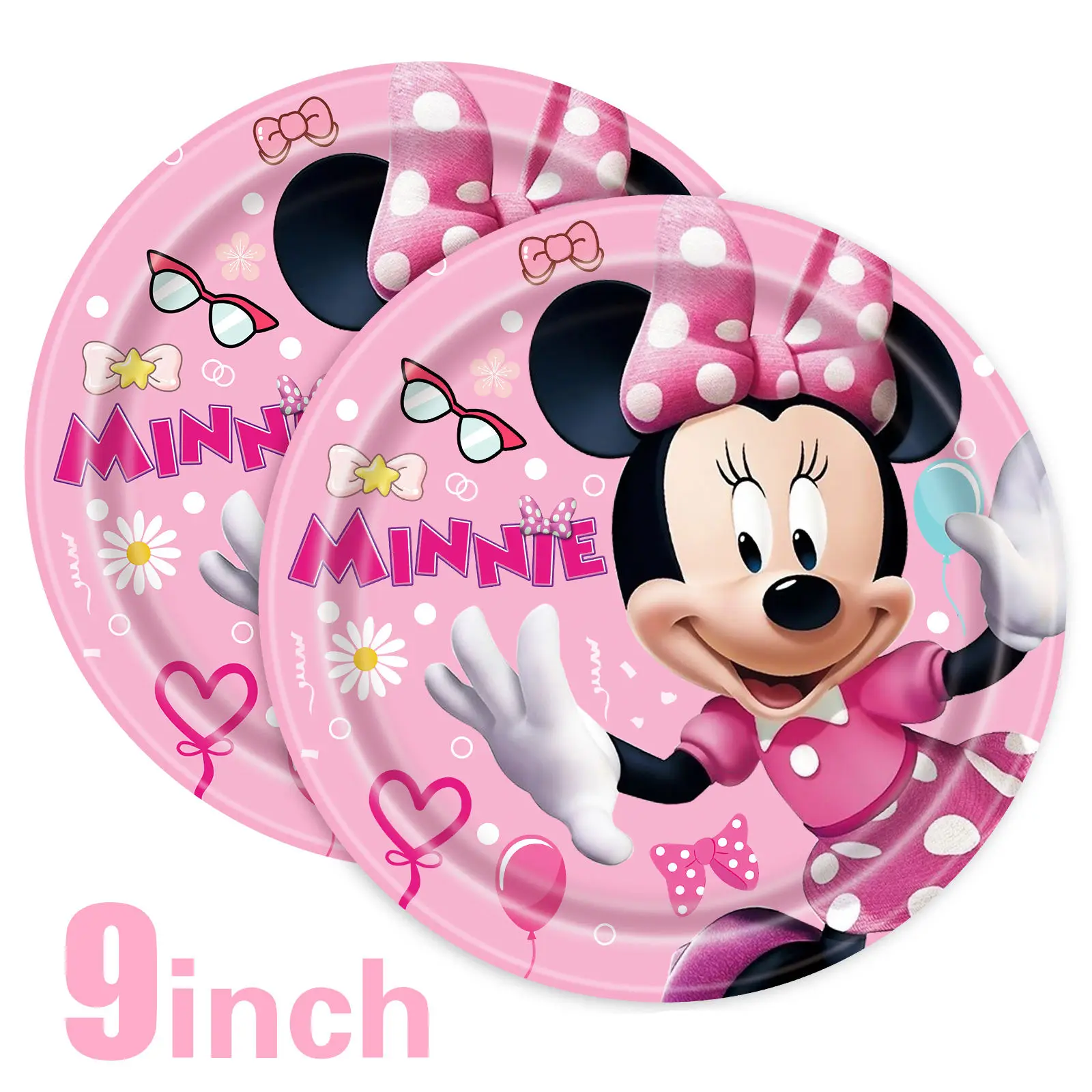 Minnie Mouse Birthday Party Decorations Supplies Serves 8 Guests With Banner Table Cover Disposable Dinner Plates Sets