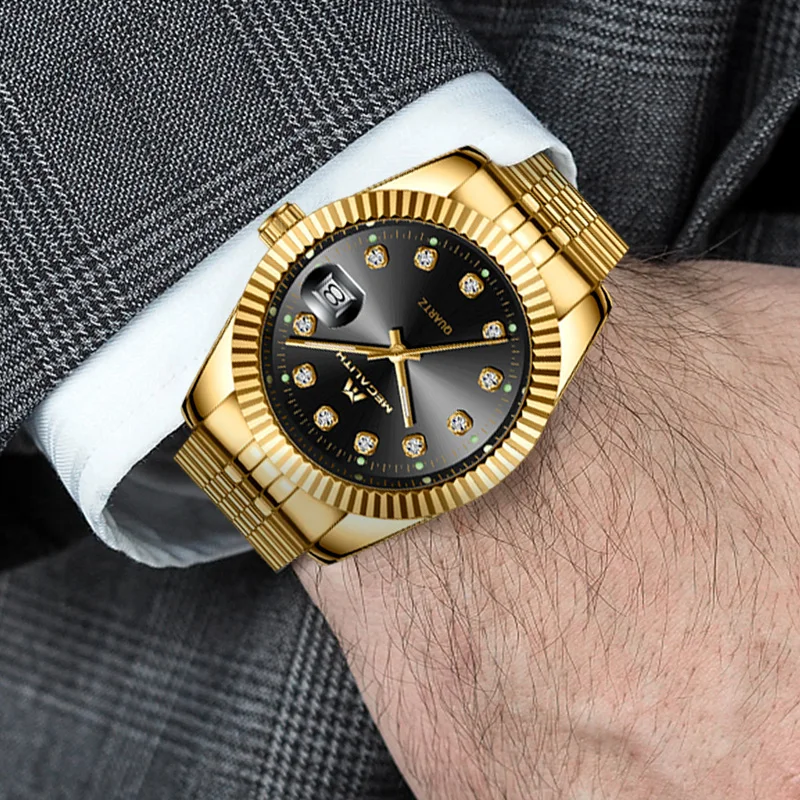  Relogio Masculino Magelith Analog Fashion Design Gold Customizable Brand Logo Copy Men Quartz