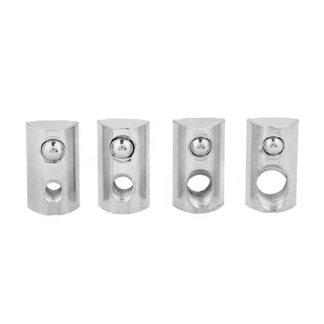 4040 Aluminum Profile Slide 8mm Slot Nut Top Square Spring T Nuts with Loaded Ball  M4 M5 M6 M8