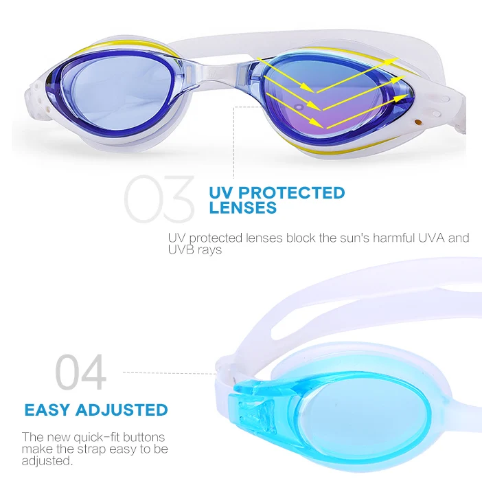 Оптовая продажа высококачественные противотуманные зеркальные линзы Gafas силиконовые очки для плавания