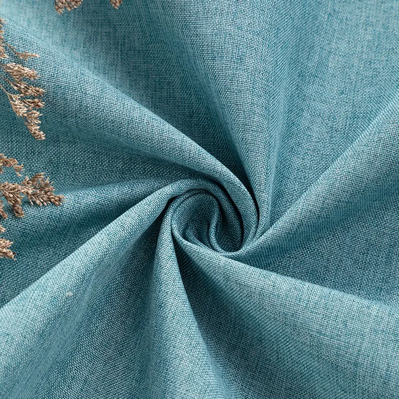 Wholesale Home Textile Jacquard Slub Linen 100% Polyester Fabrics Sofa Bonded Cushion Cover Imitation Faux Linen For Upholstery