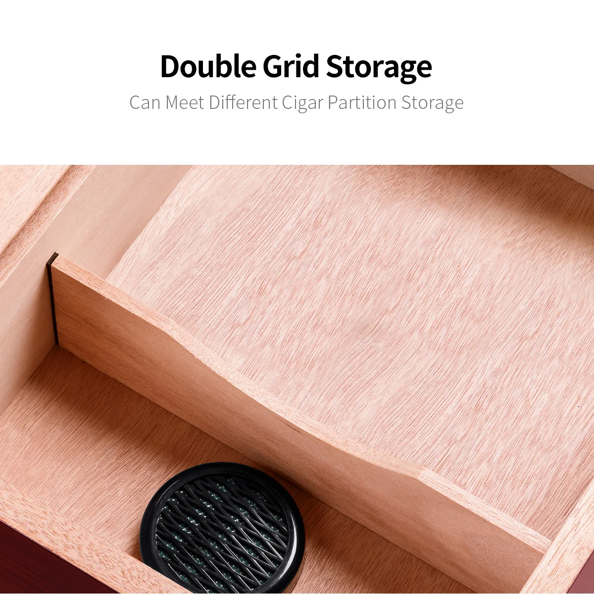 CIGARLOONG Cedar Wood Humidor with Built-in Hygrometer Box Humidifier, Piano Lacquer Cigar Humidor