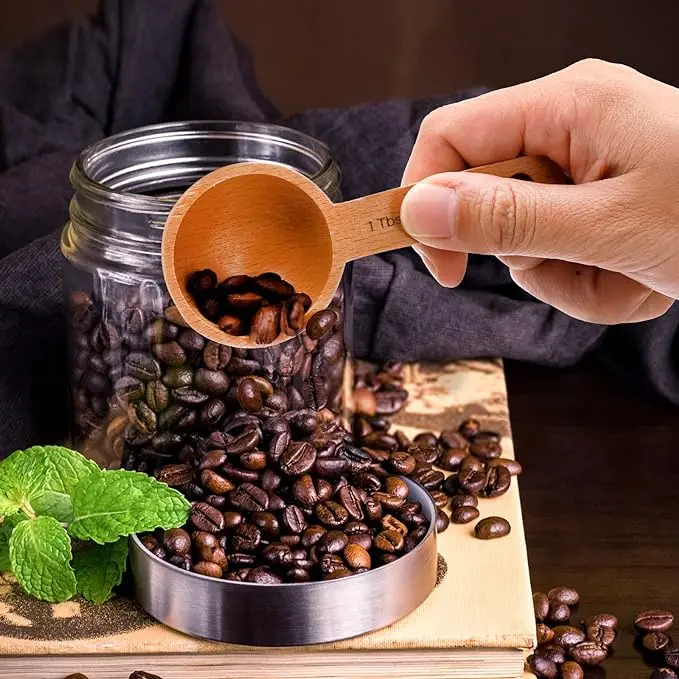 Small wood 15gram scoop black walnut coffee tea measuring 10gram coffee wooden scoop spoon