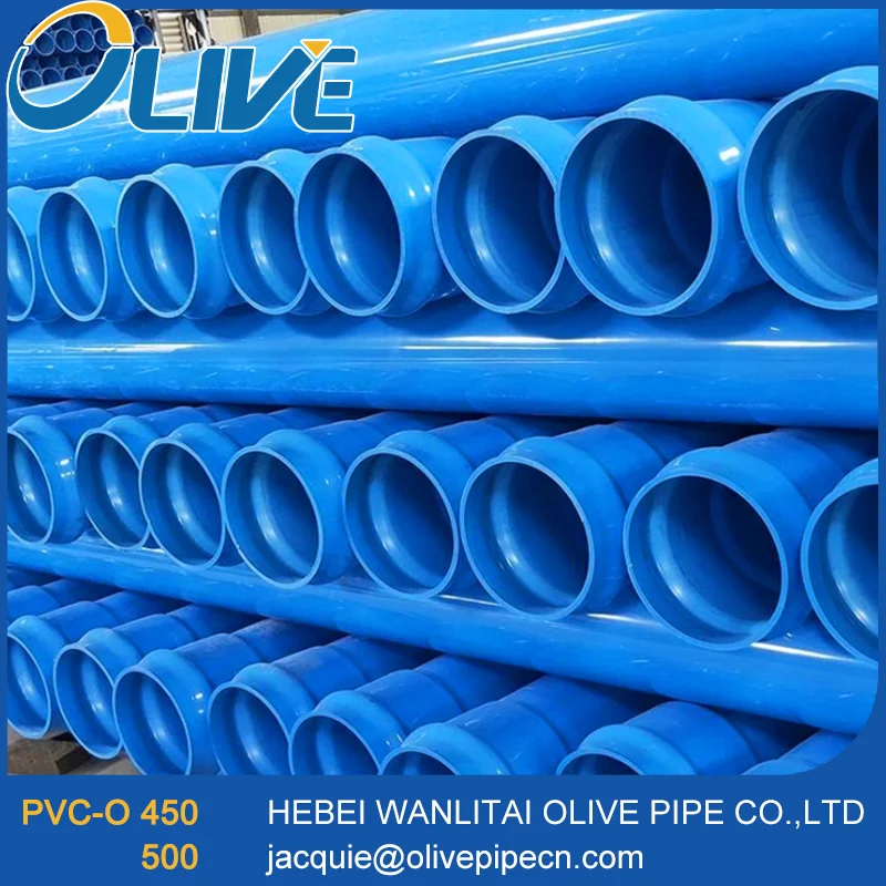 PVC-O Class 500 Olive Pipes for Safe drinking water with flexibility and rubber ring joint
