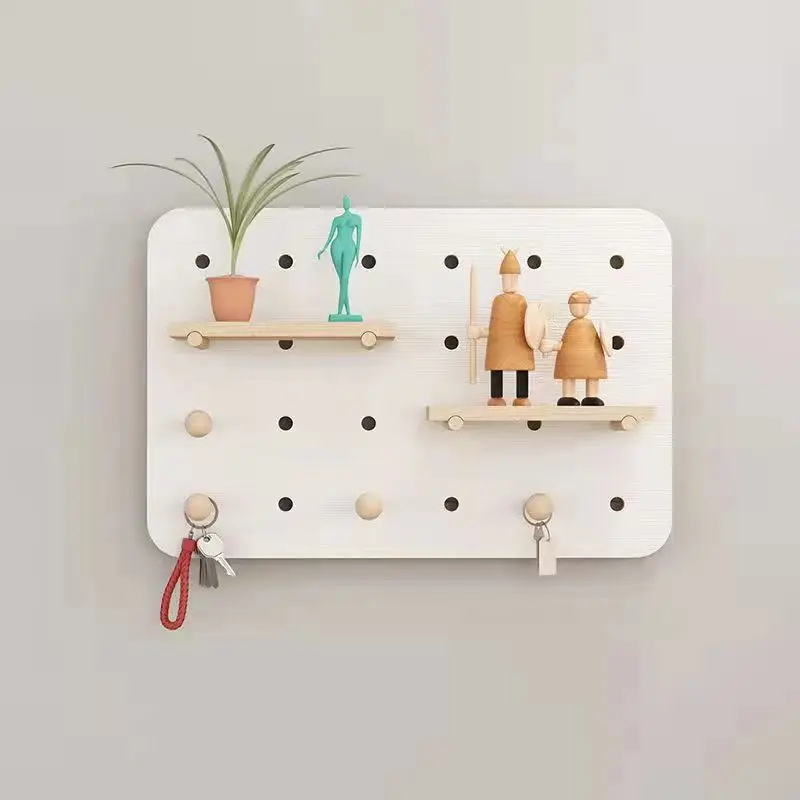 Factory Directly Modern Wood Pegboard Shelf Minimalist Shelving For Electrical box cover