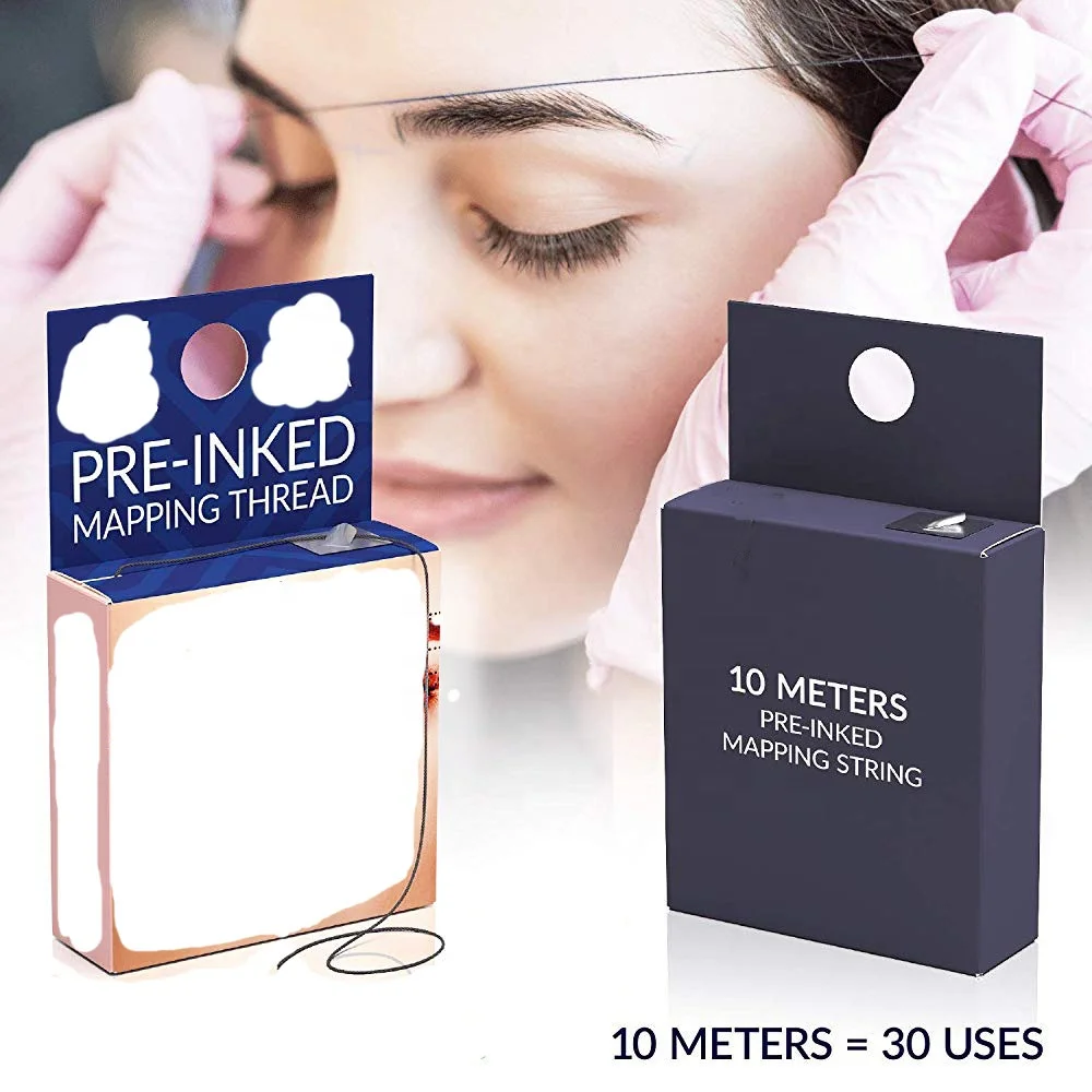 Marking Symmetrical Eyebrows Pre-Inked Microblading String ,Brow Mapping Measuring Thread