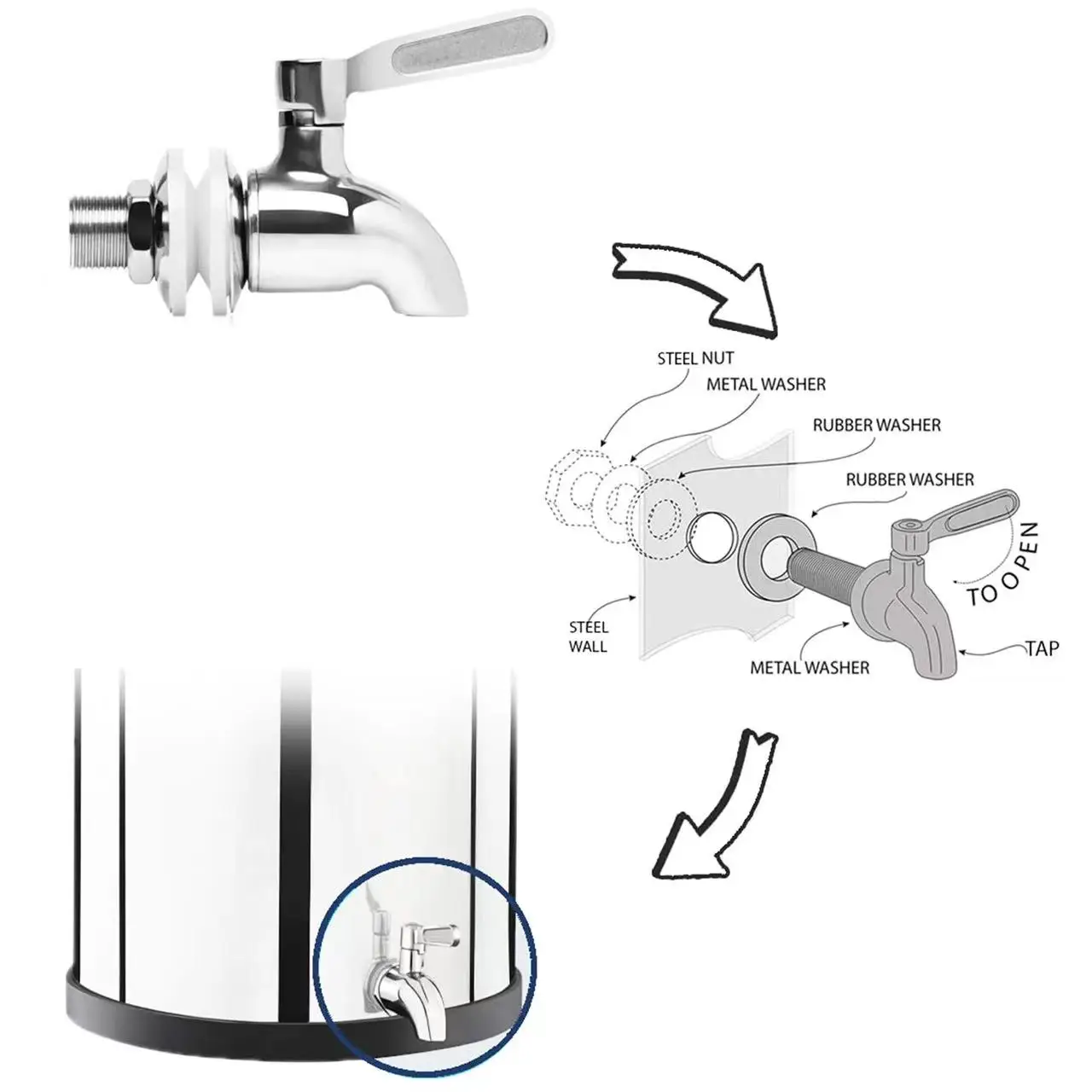 Taps Manufacture Glass Water Drink Dispenser Stainless Steel 304 Glass Spigot