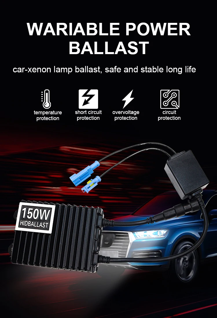 H1 H3 H4 H11 9006 150 Вт 100 балласт HID ксеноновый Комплект 4300K 6000K 8000K 12 В балласта для автомобильных