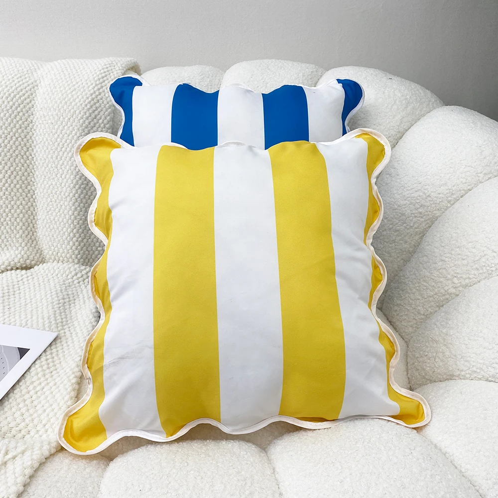 Factory Customized Pillow 45*45cm Simple Stripe Pattern Digital Printing Square Sofa Pillow Decorative Cushion Set Bedroom