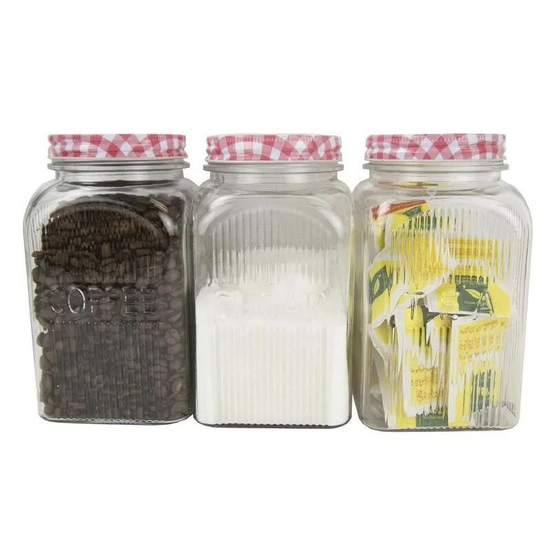 Hot sale Picnic clear Glass Storage Jar with metal lid