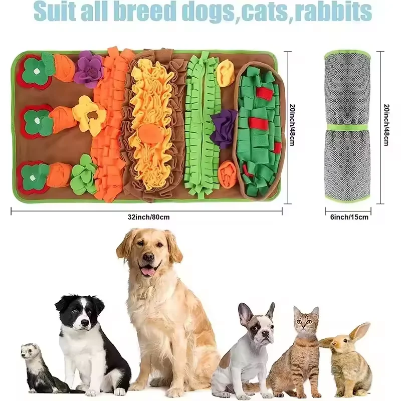 Custom Natural Dogs Slow Eating and Treats Mat 32' x 20' Large Sniffing Snuffle Mat for Dogs