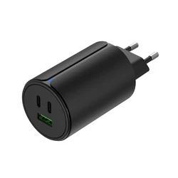 gan technology 65w mini wall usb charger 3 port foldable us plug universal power adapter charger usb-c usb-a