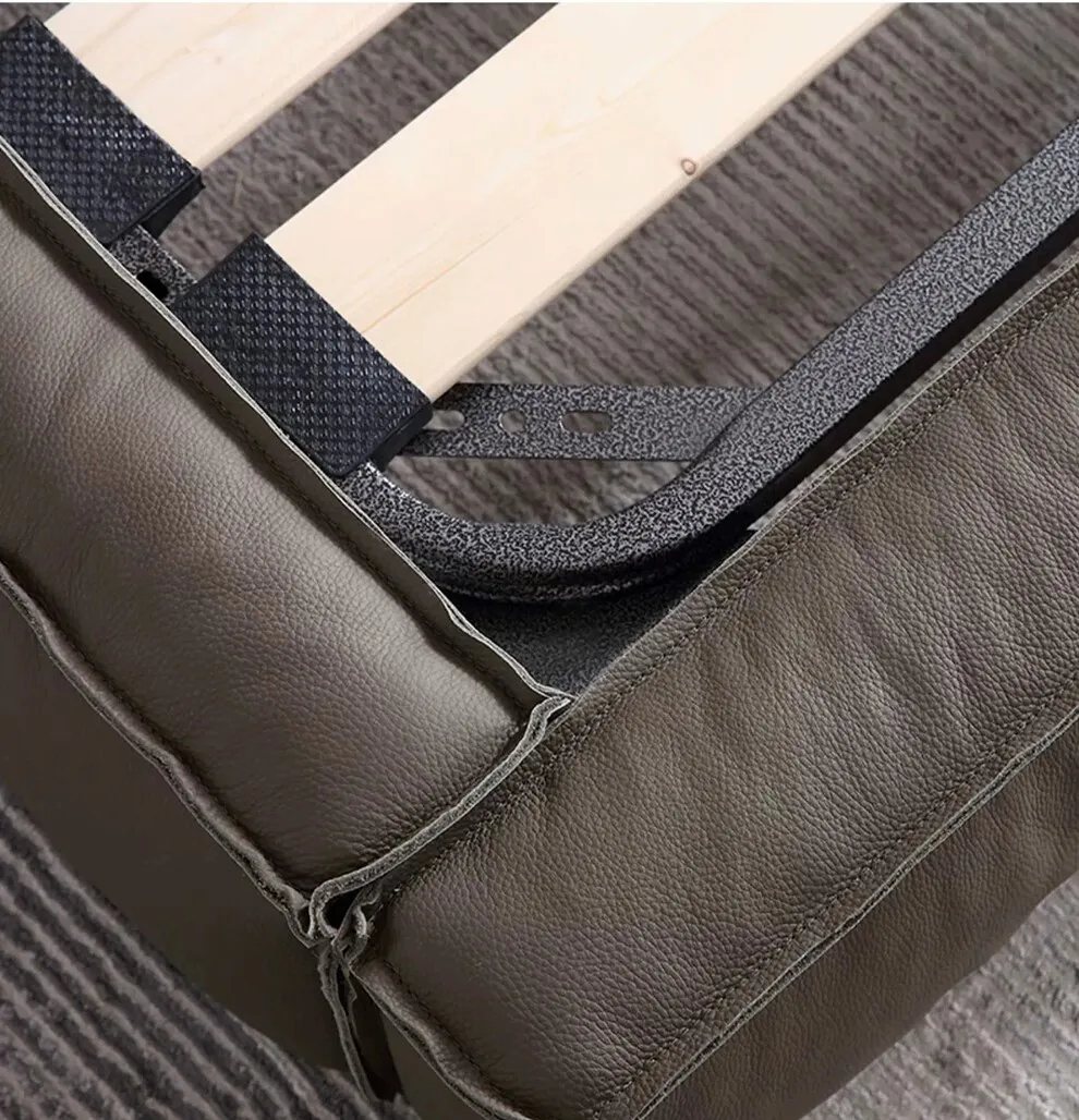 Home Furniture Bedroom Sets Standard Size Leather Upsheathed Beds Luxury Beds