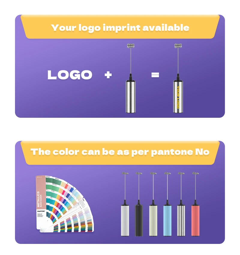 Automatic Portable Coffee Mixer Frother Milk Stainless Steel  Rechargeable Milk Frother Usb Handheld Electric Milk Frother