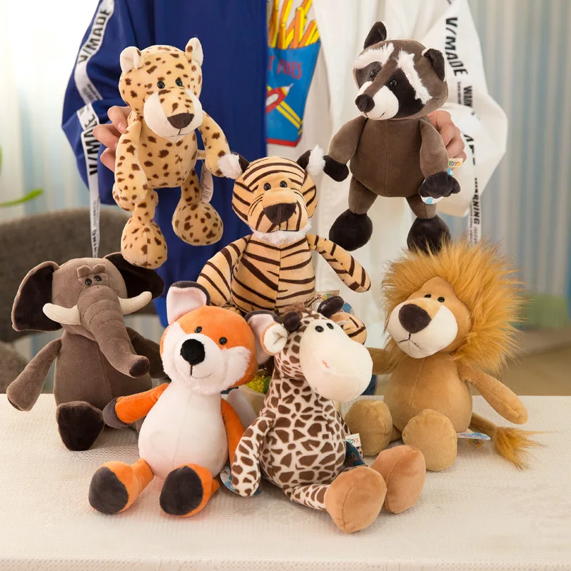 Wholesale forest animal 25 35cm activities gifts for kid birthday plush toys lion plush toys stuffed zoo animals plush tiger