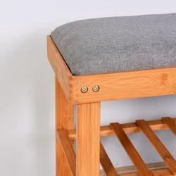 Perfect for Entry and Hallway Wholesale High Quality Bamboo Long Shoe Storage  Cabinet Bench