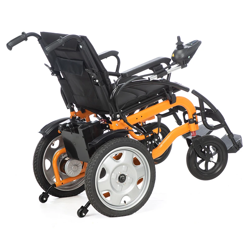 Chinese Manufacturer Light Portable Electric Wheelchair Strong Motor Steel Electric Wheelchair