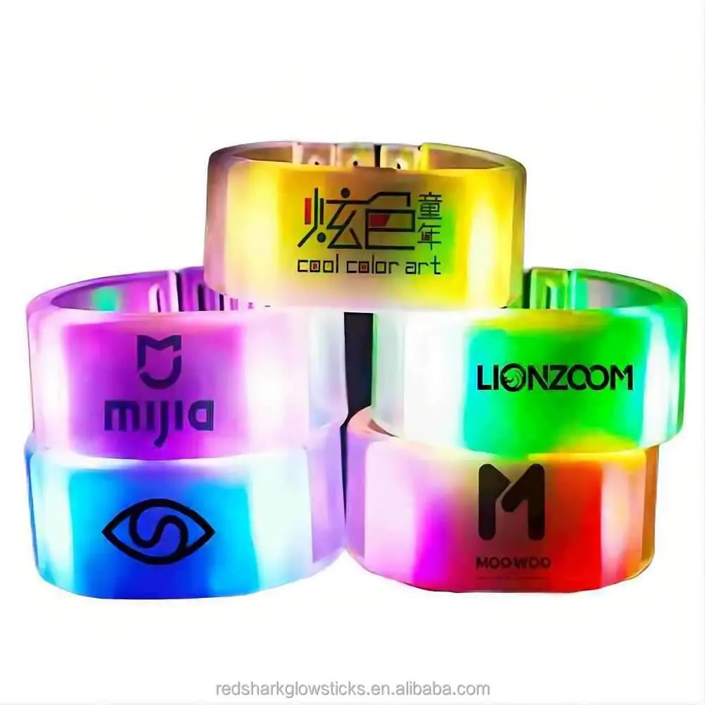 led remote control luminous bracelet concert cheering props zone remote control 15 color led fluorescent flash bracelet