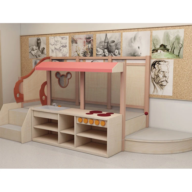 Canada Trending Toddler Corner Play Loft with Mirror Indoor Sensory Play Wooden