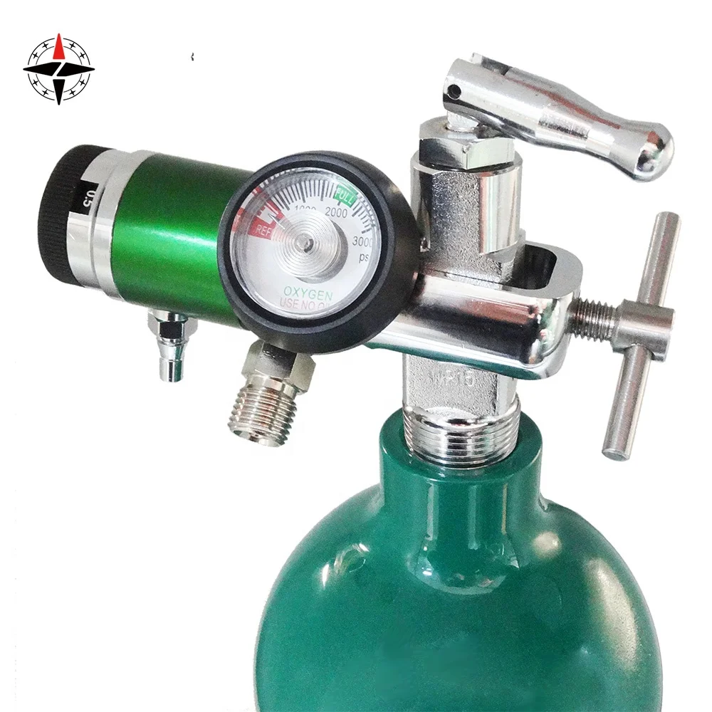 Hot sale low MOQ Medical oxygen gas cylinder O2 tank MD ME 2.97L 4.6L with green neck aluminum rust-proof valve regulator cart