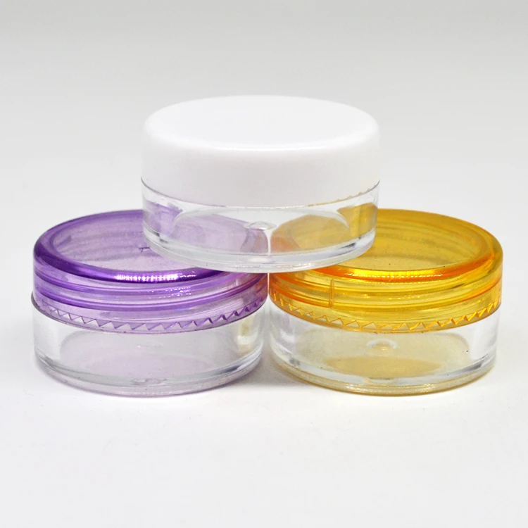 Cosmetic Packing Empty Colorful Clear White 1g 2g 3g  Acrylic Round Jar Private Label Acrylic Jars For Cream