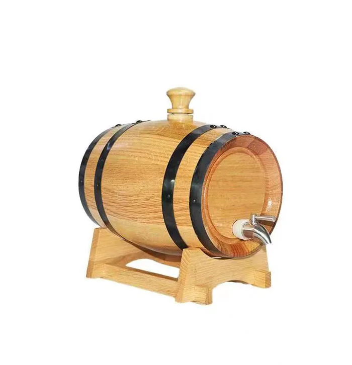 High quality 2 Liters Handcrafted using American Oak Aging Whiskey beer wine wooden Barrel for wine
