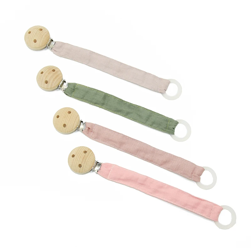 100% Cotton Fabric Braided Paci Holder Universal Pacifier Holder Muslin Soother Pacifier Clip For Baby Boys Girl