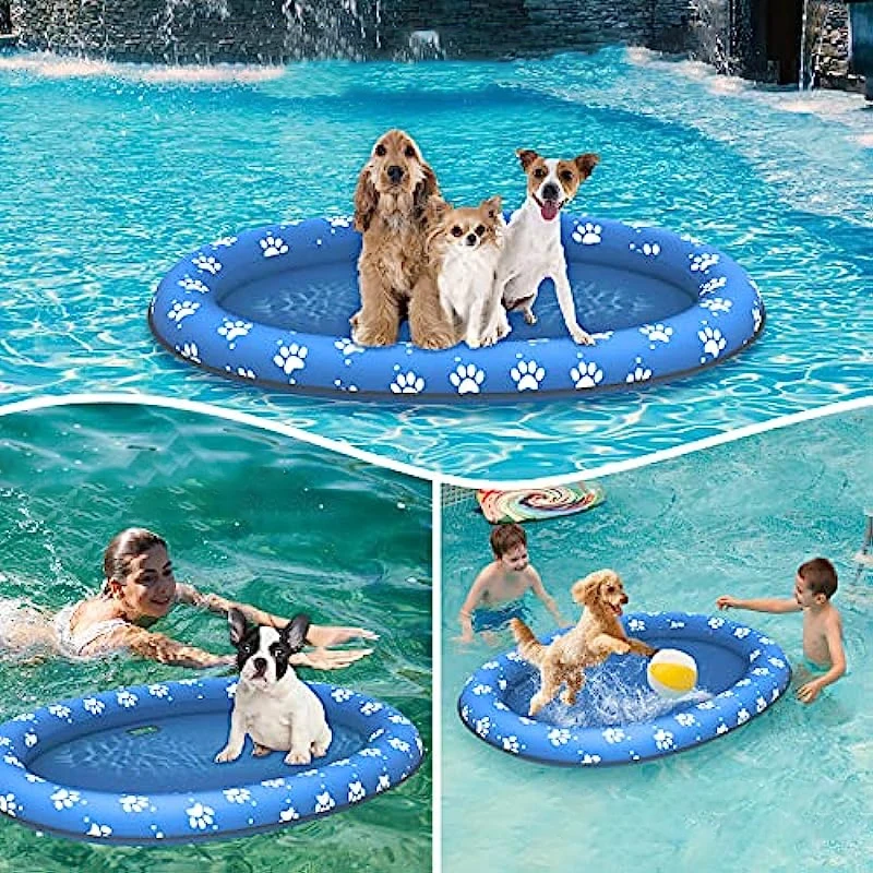 Inflatable Dog Floats for Pool, Dog Floats, Swimming Pool Floats for Small Medium Dog Puncture Proof