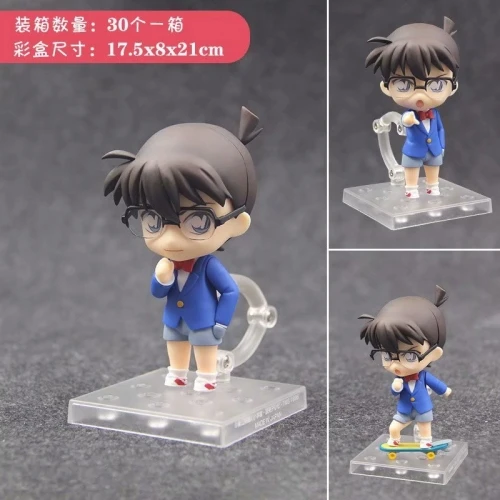 PVC Action Figure Collectible Model Toy 2 Pcs 10CM Nendo Detective Conan Kid the Phantom Thief 1412# Conan Edogawa 803# Action