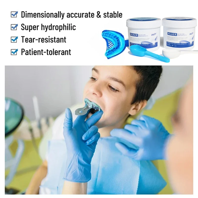 Dental Silicon Rubber Heavy Body Teeth Grillz Mold Kit Ear Tray Putti Addition Silicone Dental Putty Impression Material