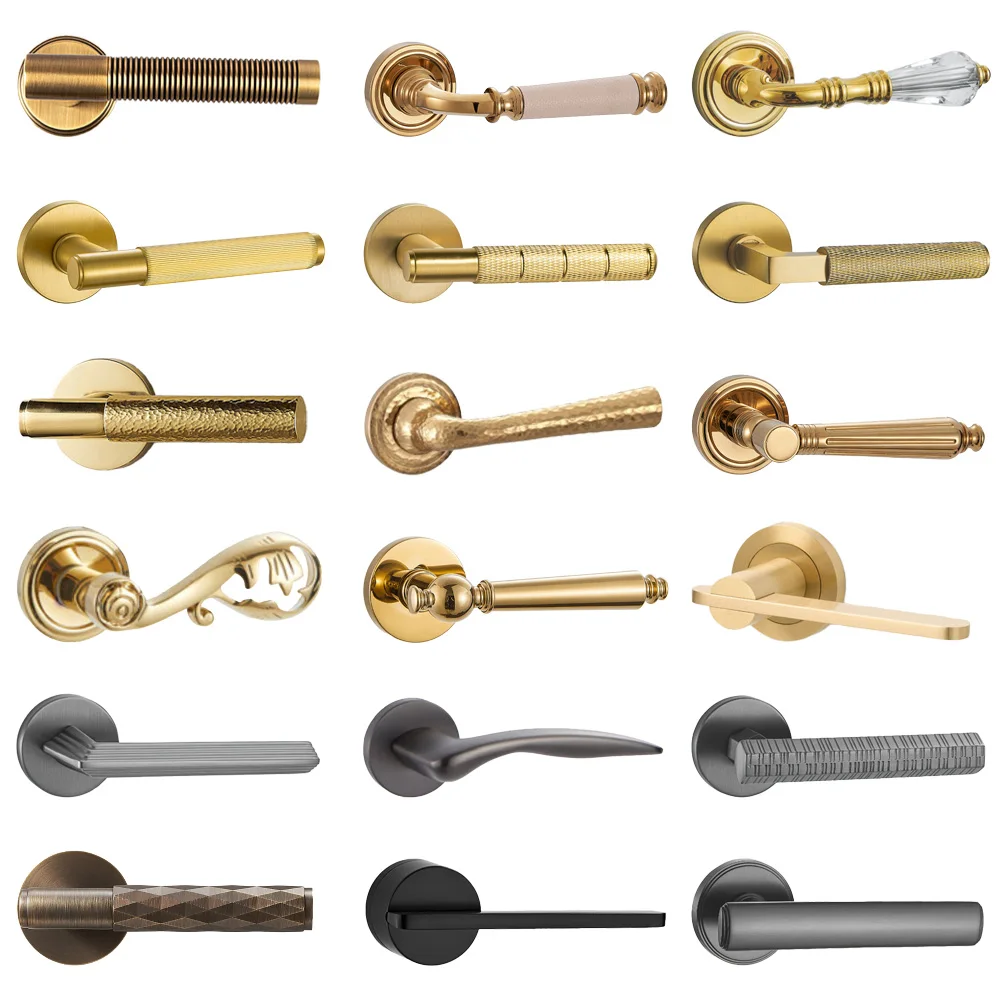 KOPPALIVE custom lever door handle mold modern interior door locks and handles set luxury brass door handle