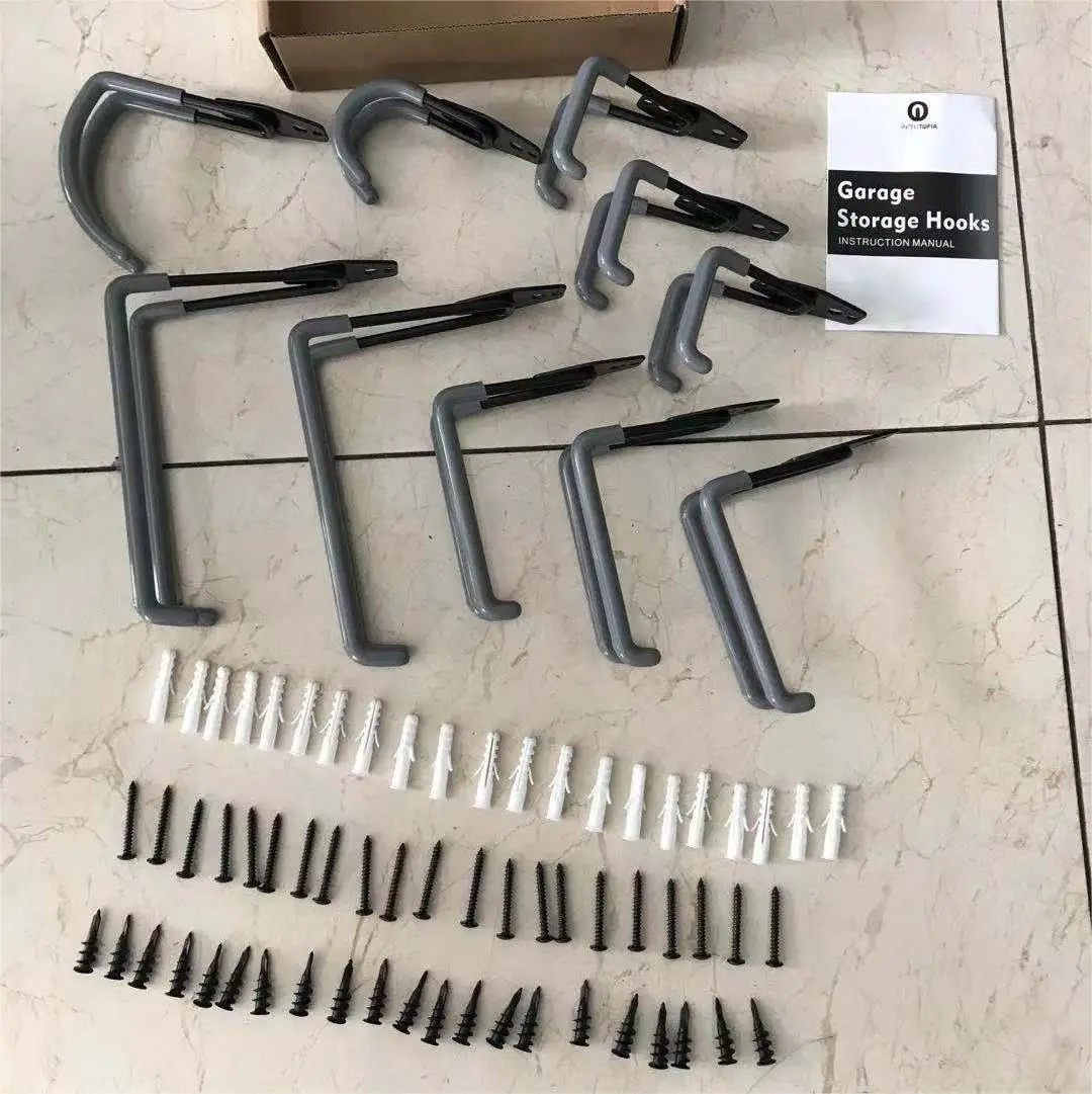 Multi Color Utility Tool Organiser Anti-Slip With Rubber Lawn Equipment Wall Hangers Cork Board Garage Hooks