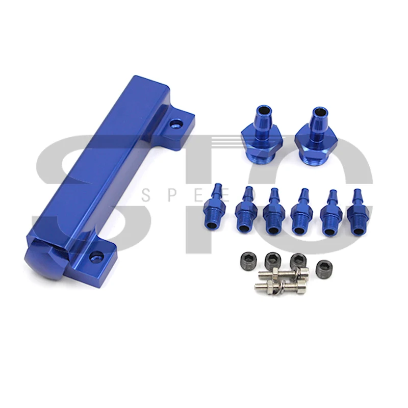 6 Port Vacuum Block Intake Manifold Fuel Gas Wastegate For Turbo Boost NOS