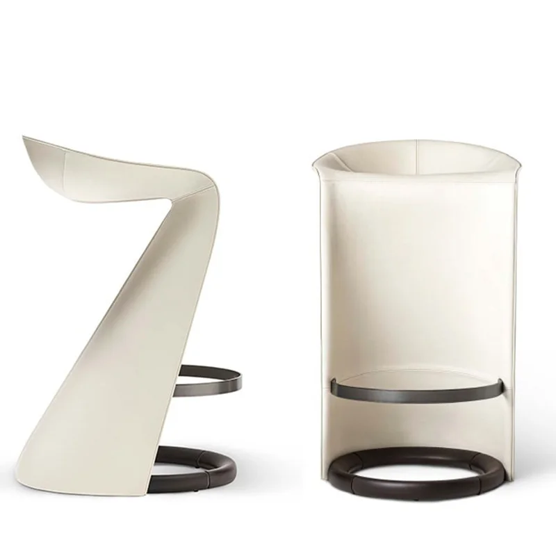 Nordic Creative Design Light Luxury High-Foot Glass Fiber Reinforced Plastic Skirt Shape Bar Chair for Cafe Single Chair Stool