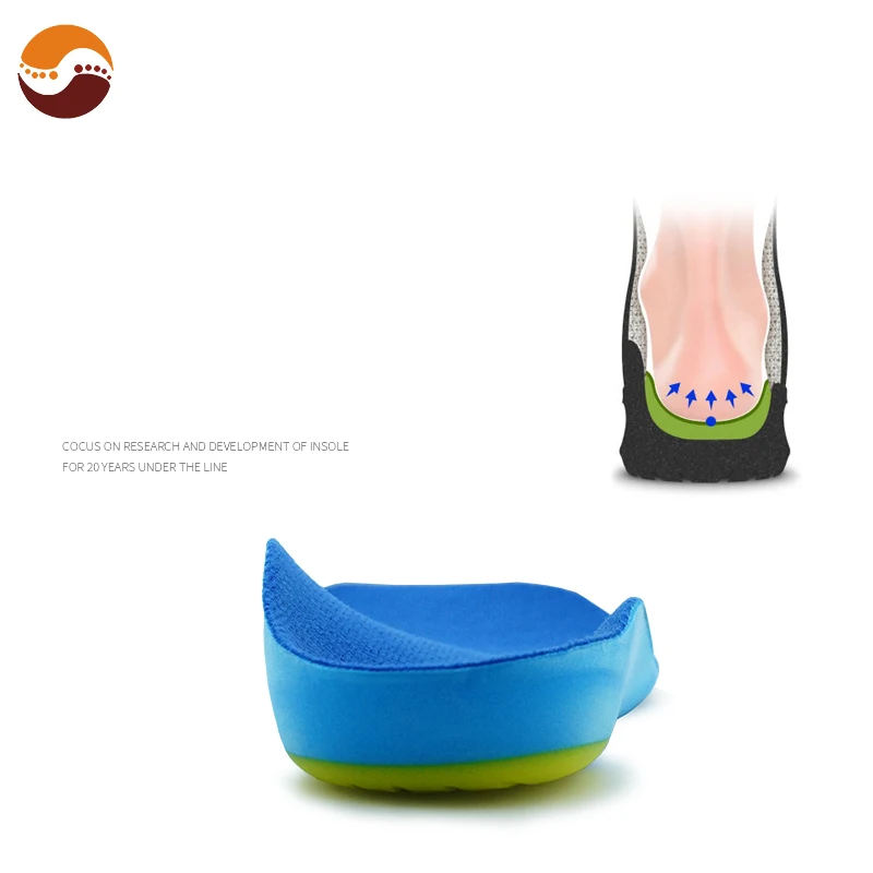 Anti-slip Flat Foot PU Child Orthotic Insole With Arch Support