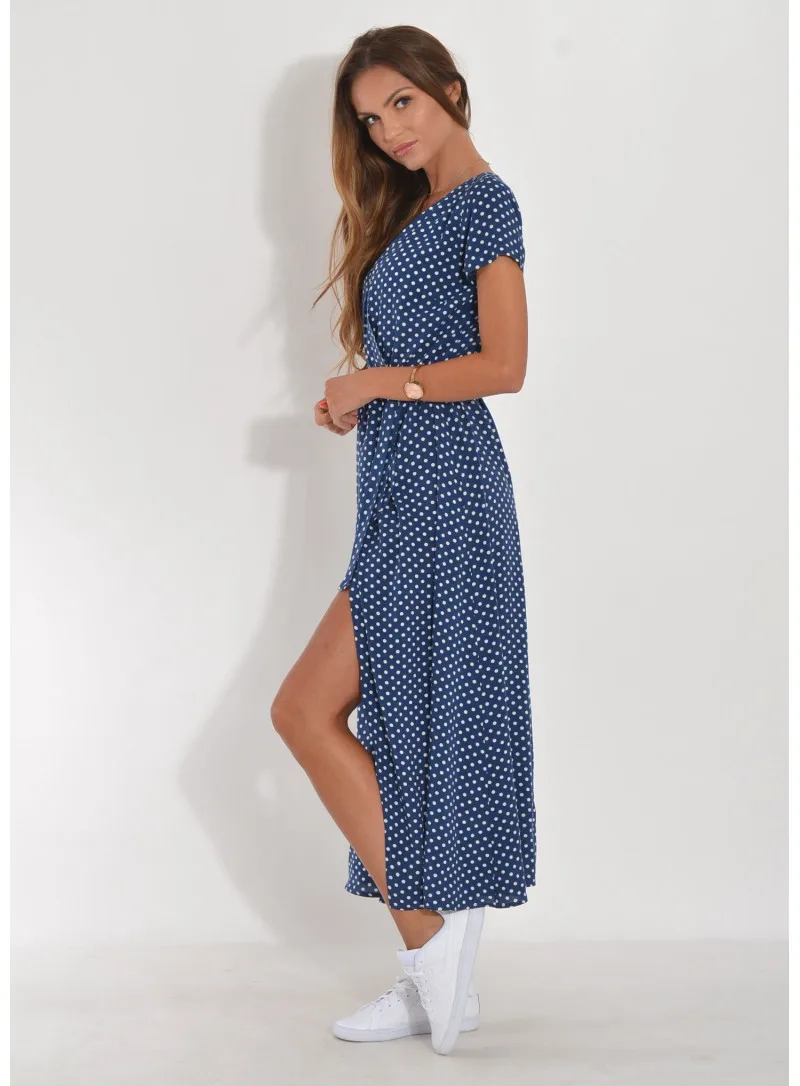 Large size Maxi Dress for Women Casual Summer Sundress V-Neck 1/4 Sleeve