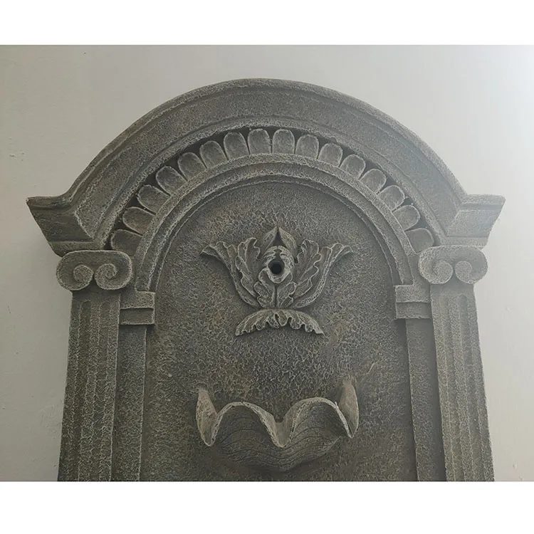 
Head Garden Decoration Waterfall Small LED Mounting Outdoor Water Polyresin Solar Wall Fountain 