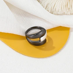 Punk Trend Two-tone Plated Jewelry Gun Black and Gold Plated Hip Hop Ring