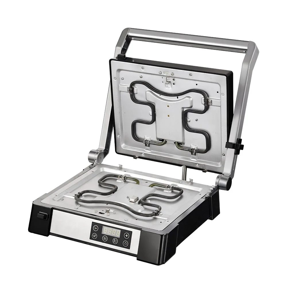 4 Slices 2000W Electric Contact Grill Panini Maker Grilling Machine Press Grill With Digital Control Panel