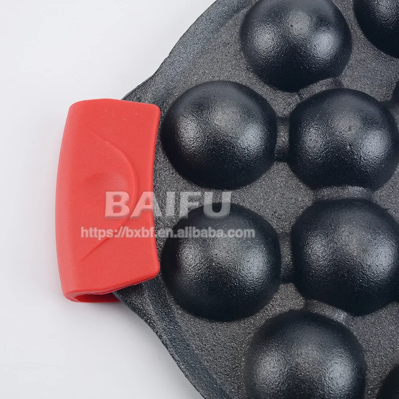 Pre-Seasoned Cast Iron Griddle for Making Poffertjes Pancake Balls, Takoyaki and Thai Kanom Krok