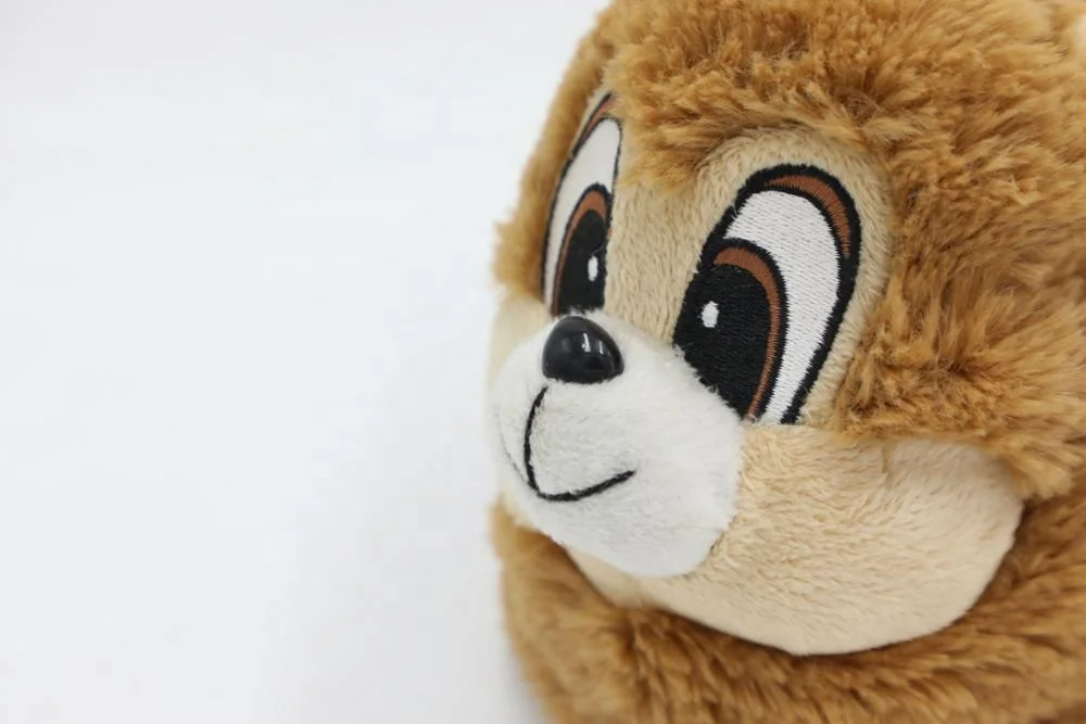 
3D toy plush soft outsole elevator cute animal brown women slipper indoor 