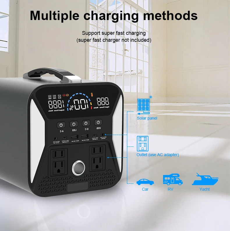 2022 IBD UA551 Trending Product Super Slim Solar Power Generators,Portable 500 Watts Power Banks & Power Station Custom