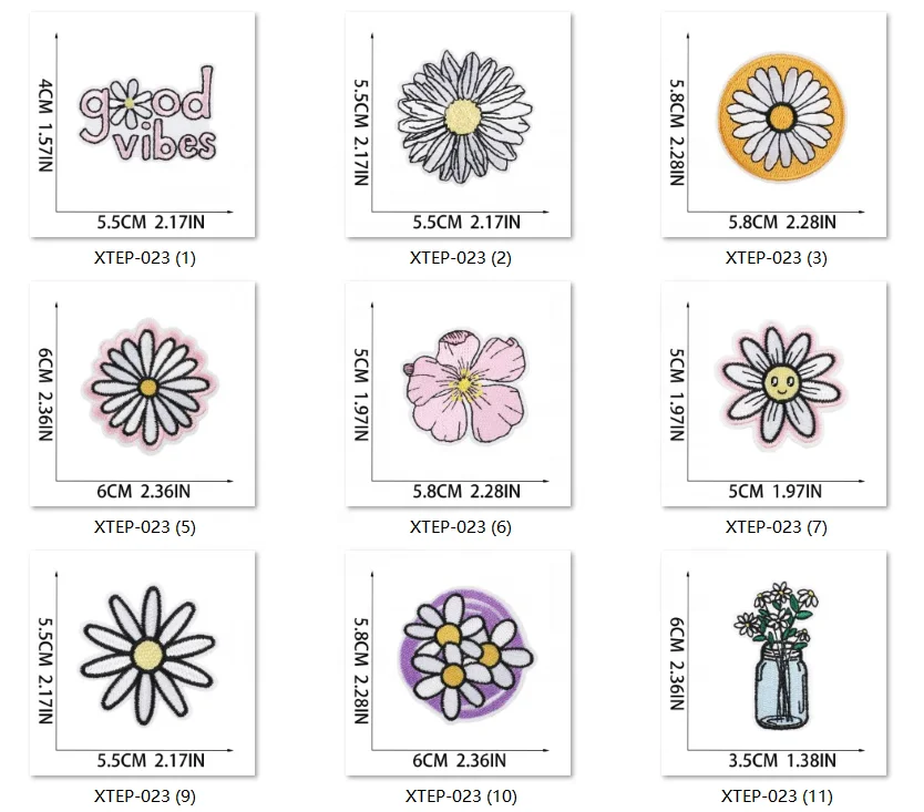 Wholesale Full Embroidered Flower Logo Clothes Patch Colorful Flower Design Custom Embroidery Iron On Patches for Clothes