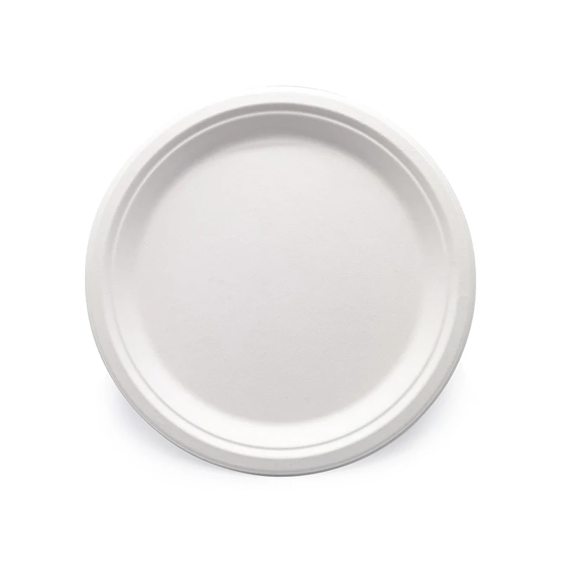 customization 9 Inch Dishes Paper Plates Biodegradable Plates Disposable Sugarcane Bagasse Plates