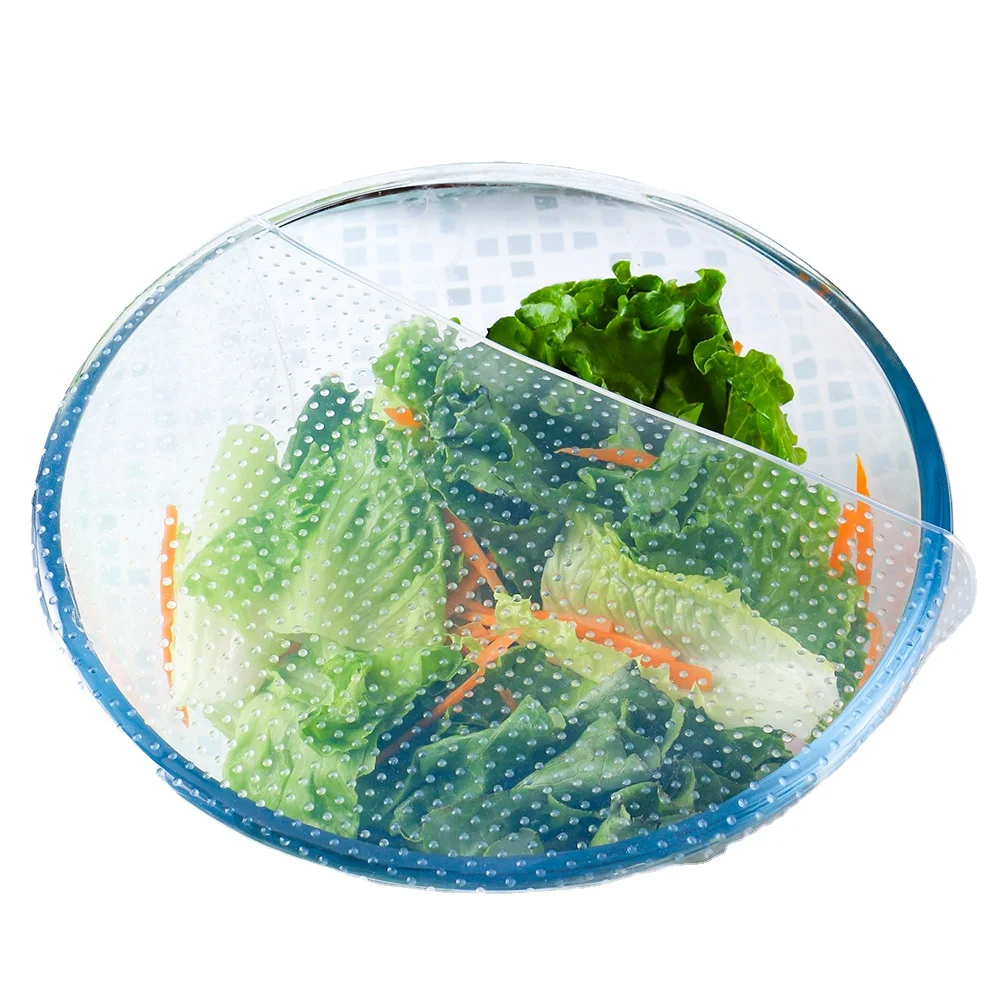 Прозрачная многоразовая силиконовая растягивающаяся уплотнительная крышка для пищевых продуктов без бисфенола А пленка