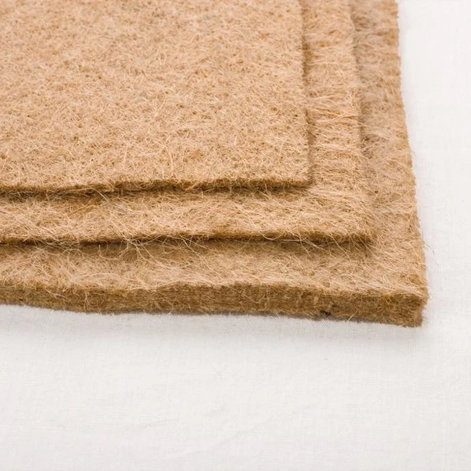 Natural Nonwoven Jute Felt Biodegradable Microgreen Pad Grow Mat Custom Any Size Needle Punched Jute Felt