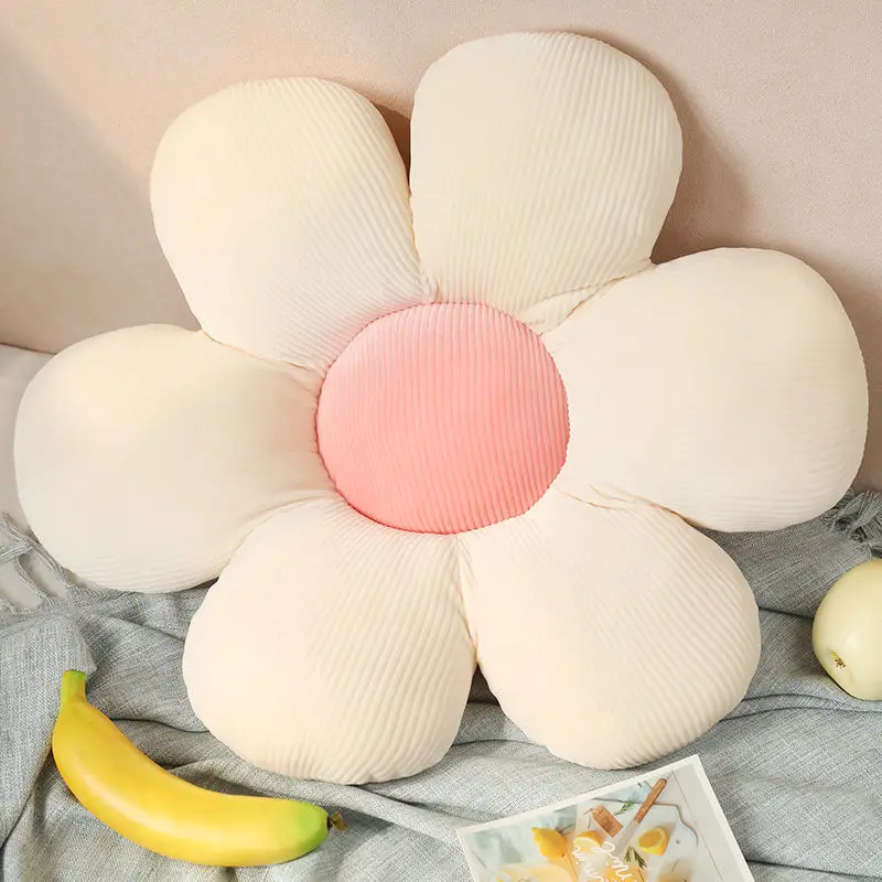 Beautiful Flower Pillow Stuffed Stretch Velvet PP Cotton Filling Tatami Petal Cushion for Office Car